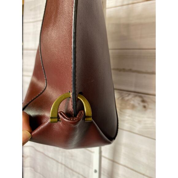 ZAC Zac Posen Eartha Folded-Guss et Tote - Maroon Large Tote Handbag - Picture 8 of 8